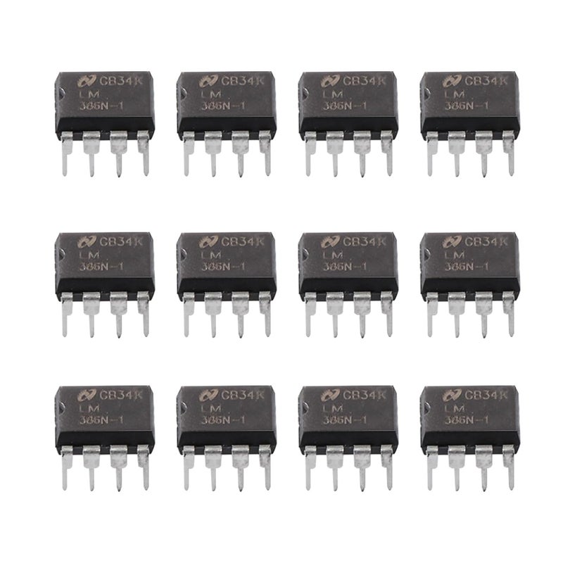 FOXTIP LM386N LM386 Low Voltage Audio Power Amplifier Semiconductor Mono DIP-8 (Pack of 12pcs) - Image 1